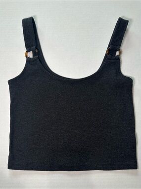 American Eagle Knit Crop Tank Top Ring Strap Detail Coastal Beachy Boho Summer